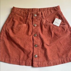 Free People Ray Corduroy Button-up Mini Skirt Size 4
